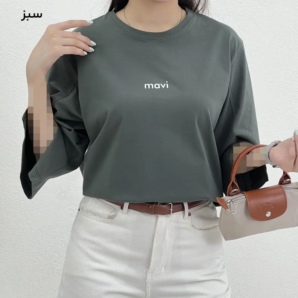 تیشرت زنانه باکسی ماوی | آی بولک