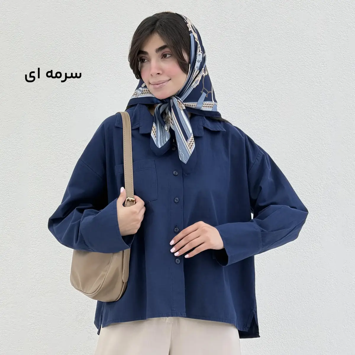 شومیز زنانه لینن قواره دار تک جیب | آی بولک
