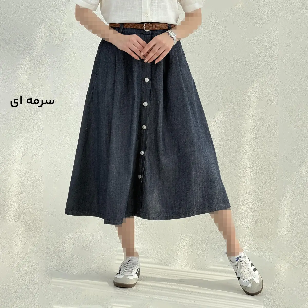 دامن جین زنانه کمربند دار | آی بولک