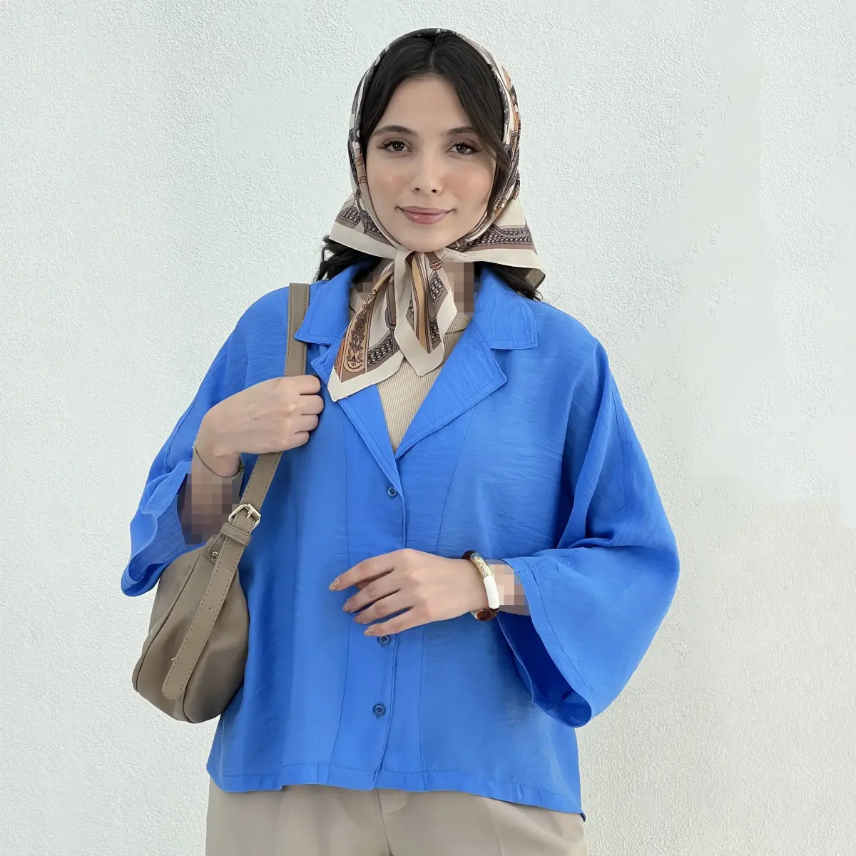 شومیز زنانه سیلک پری یقه انگلیسی | آی بولک