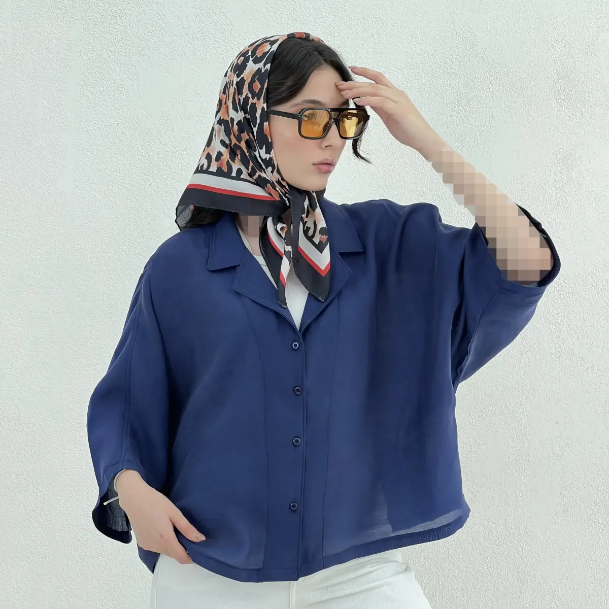 شومیز زنانه سیلک پری یقه انگلیسی | آی بولک