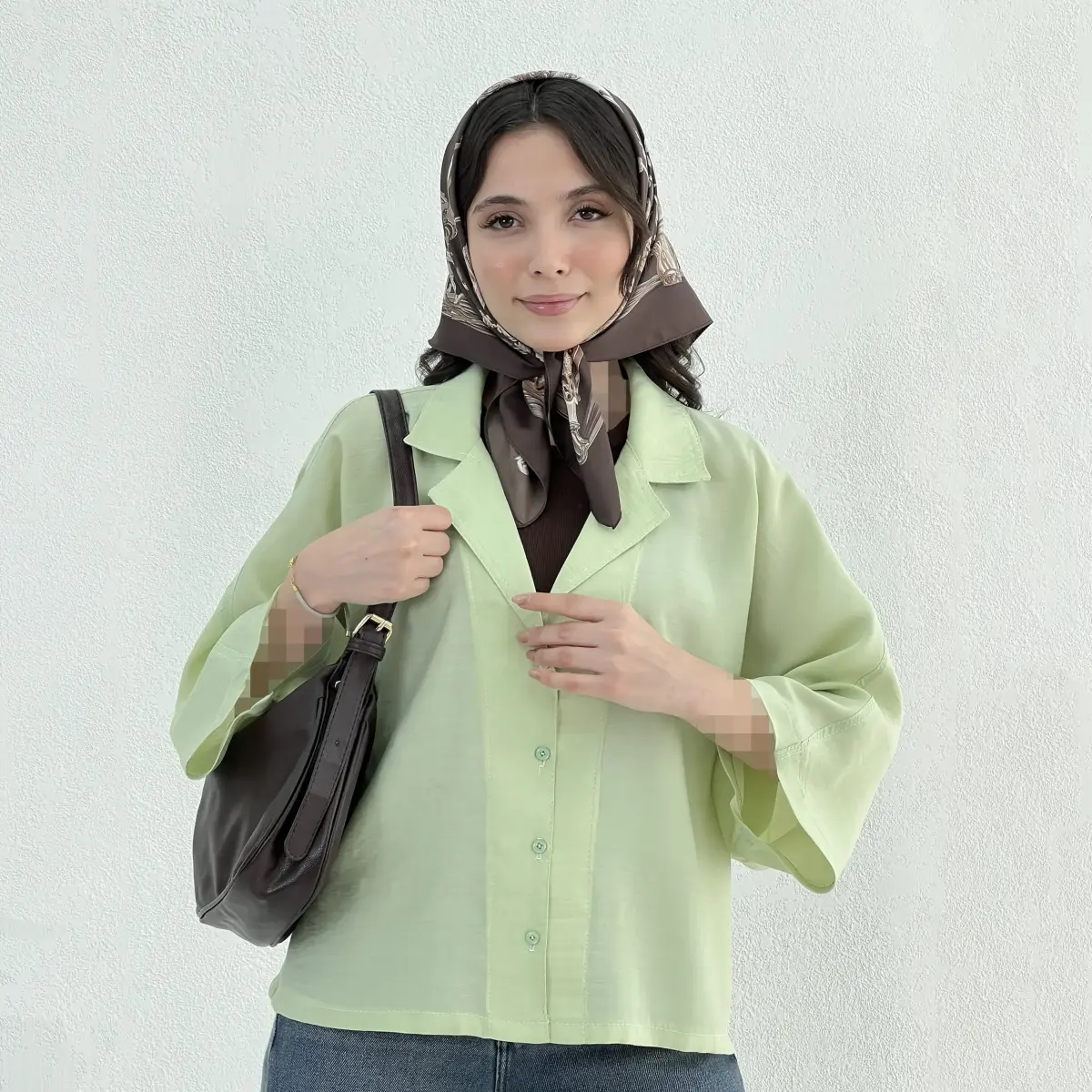 شومیز زنانه سیلک پری یقه انگلیسی | آی بولک