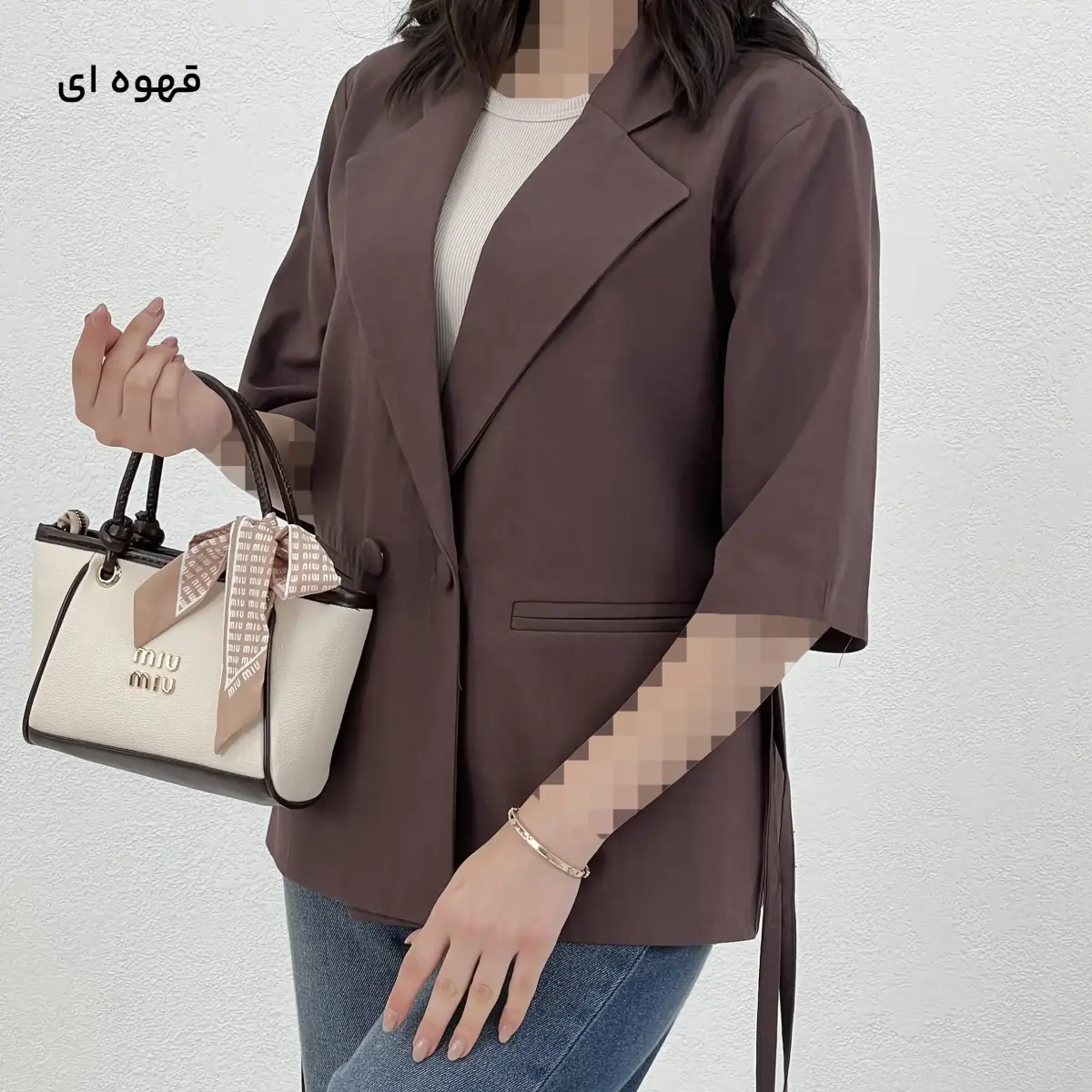 کت زنانه لینن آستین سه ربع | آی بولک