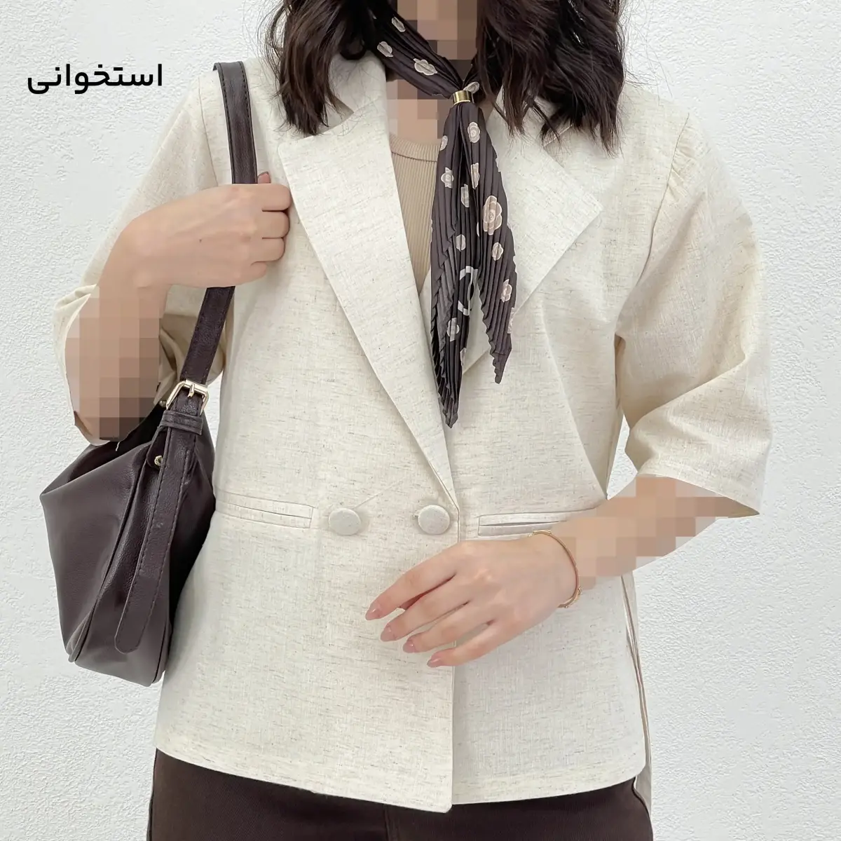 کت زنانه لینن آستین سه ربع | آی بولک