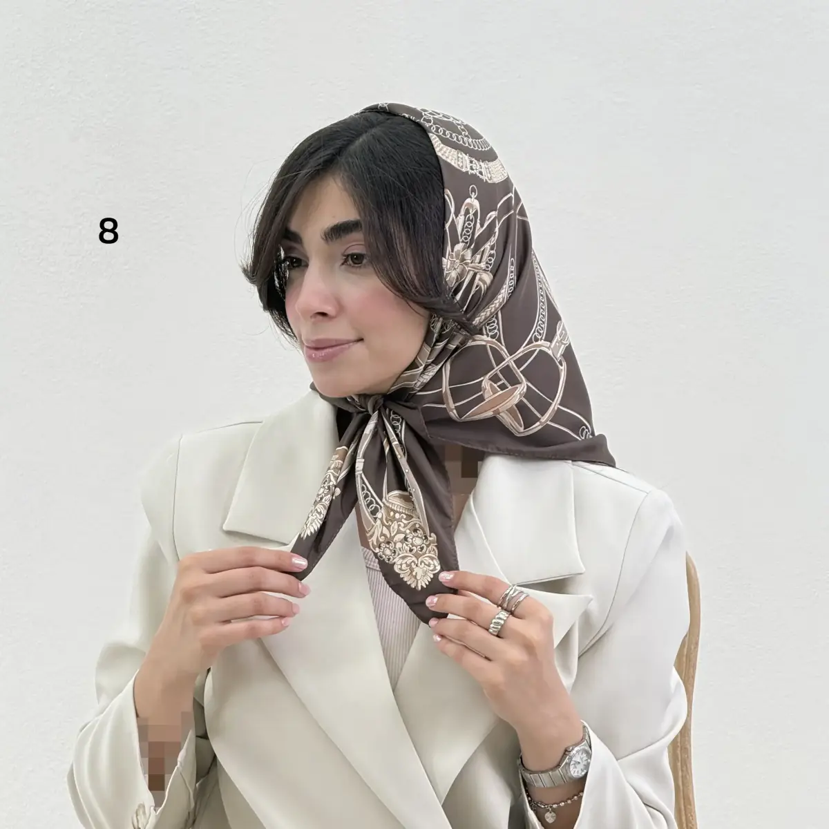 مینی اسکارف زنانه تویل طرحدار | آی بولک
