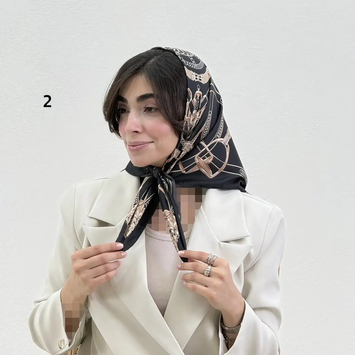مینی اسکارف زنانه تویل طرحدار | آی بولک