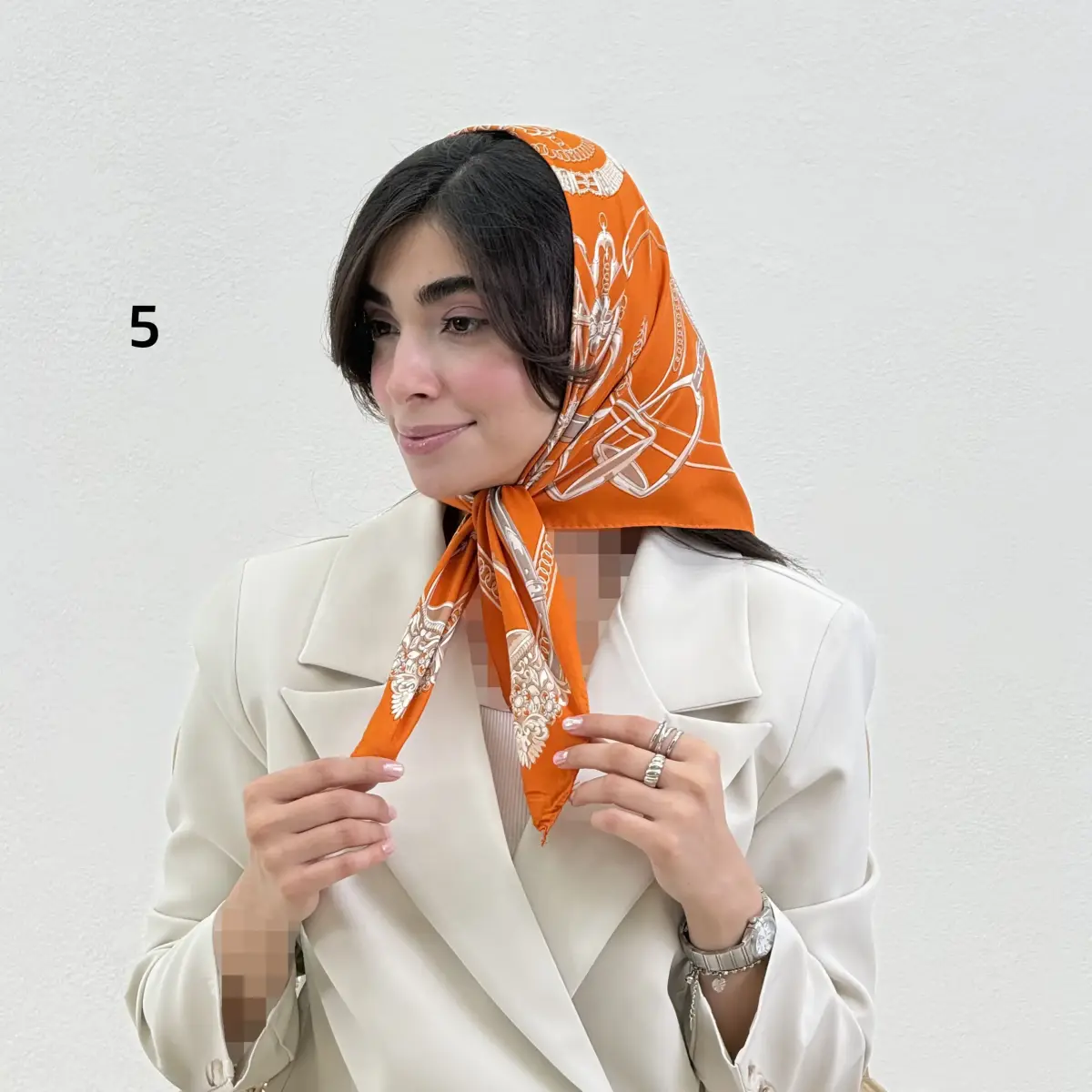مینی اسکارف زنانه تویل طرحدار | آی بولک