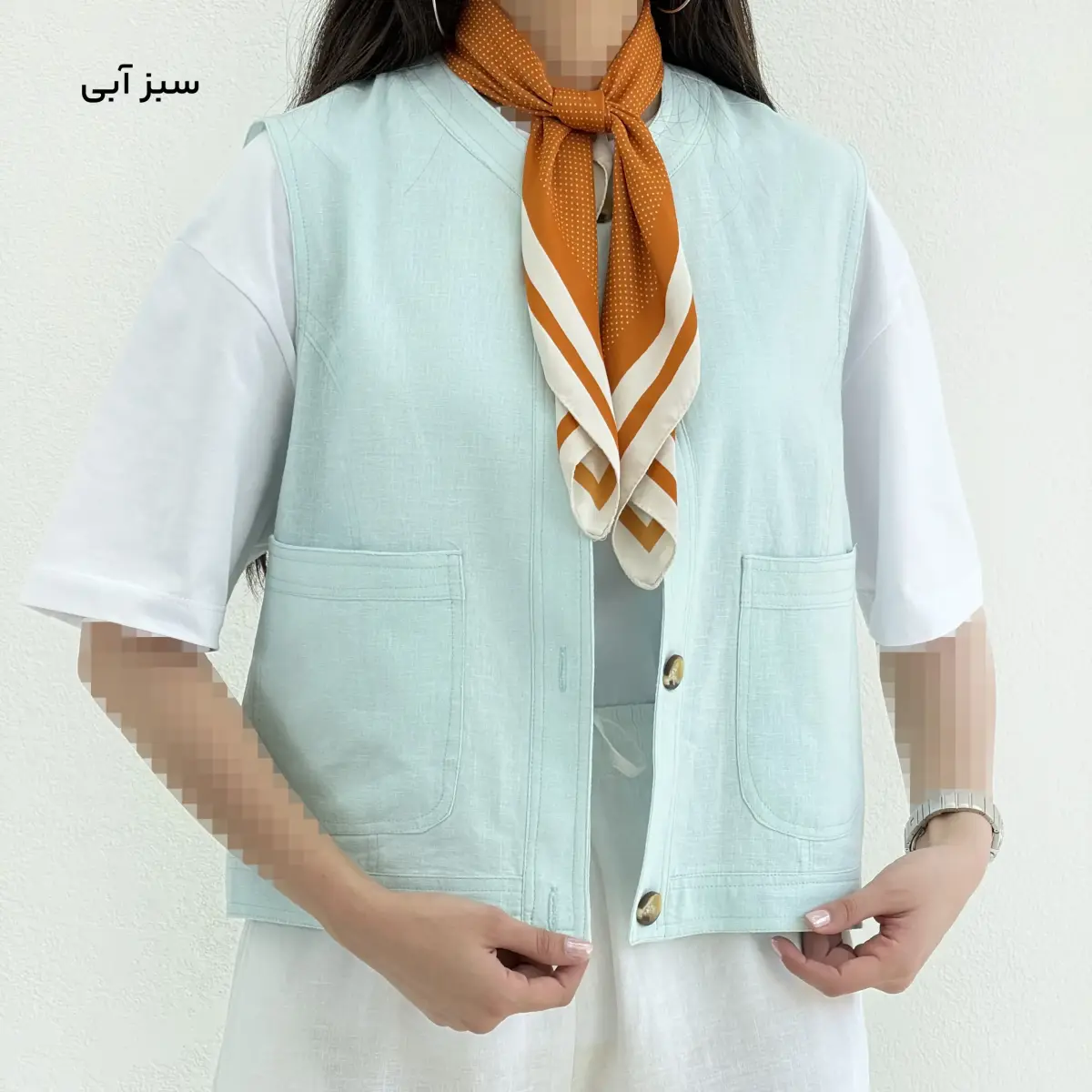 وست زنانه لینن جلو دکمه | آی بولک