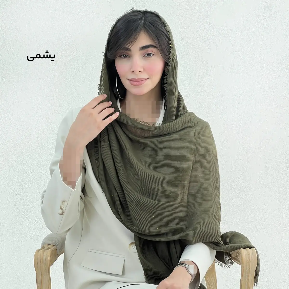 شال زنانه پلیسه دانه رنگی | آی بولک