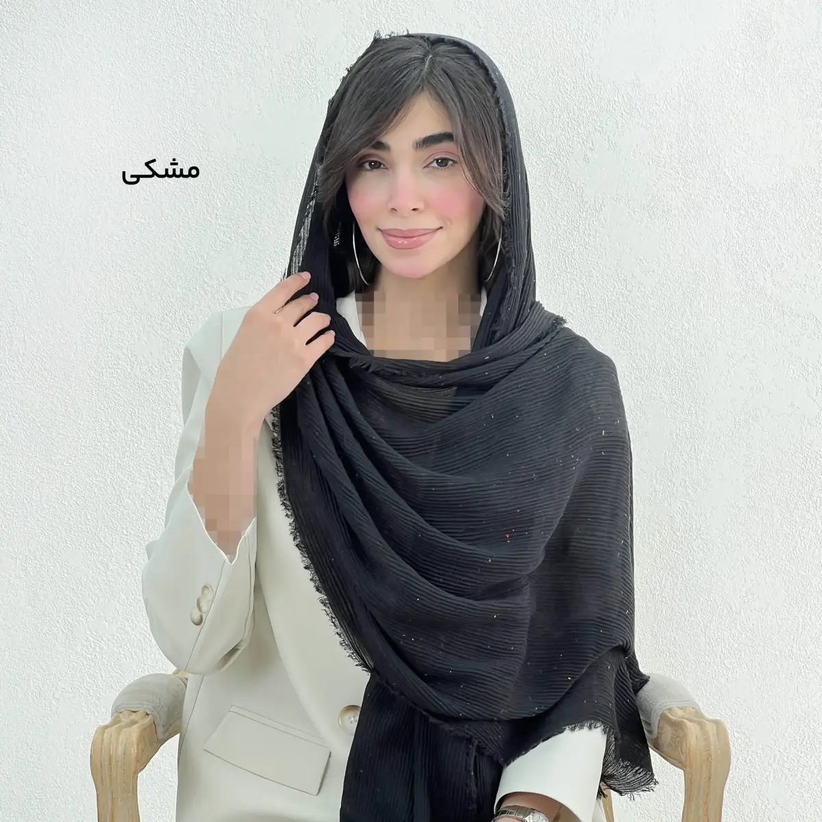 شال زنانه پلیسه دانه رنگی | آی بولک