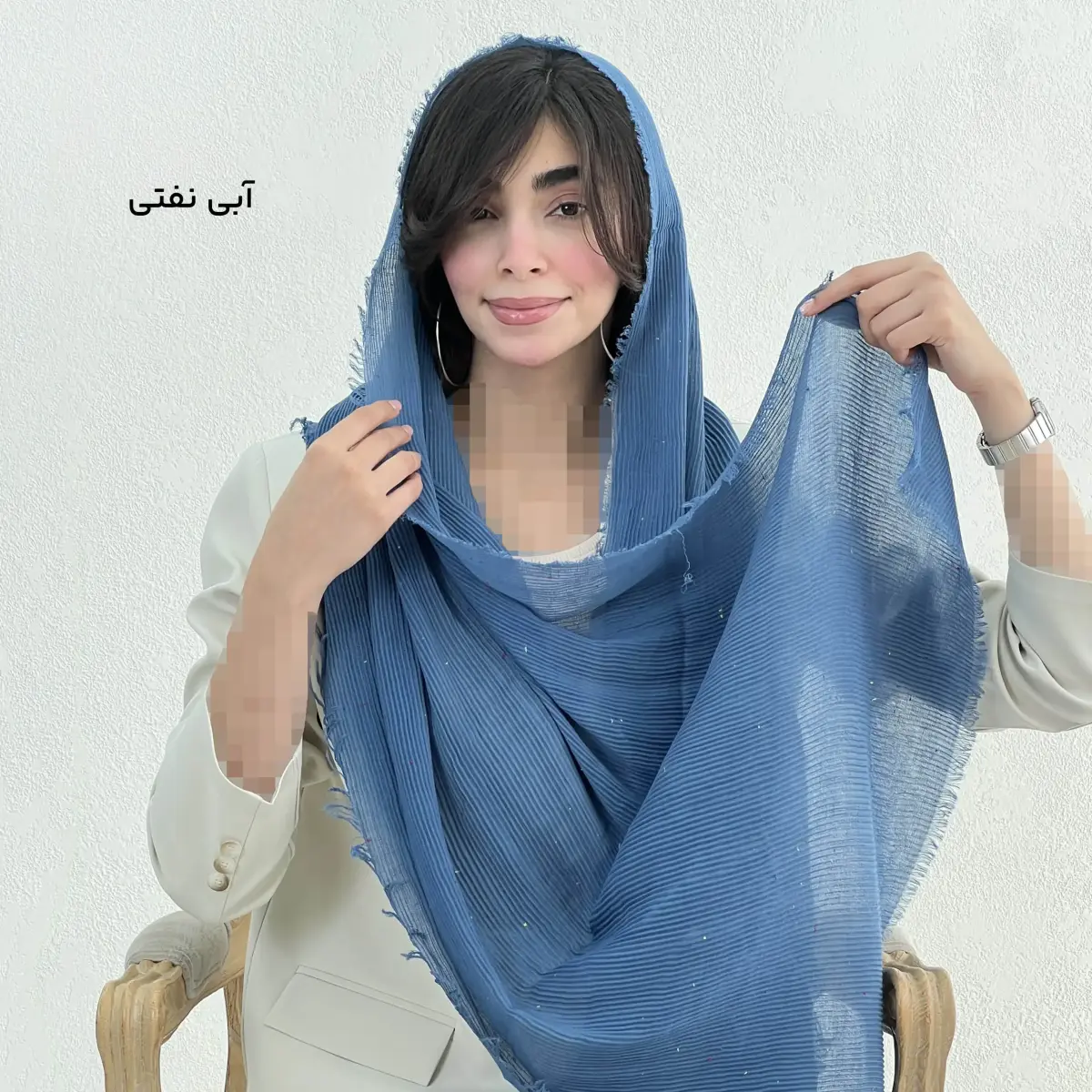 شال زنانه پلیسه دانه رنگی | آی بولک