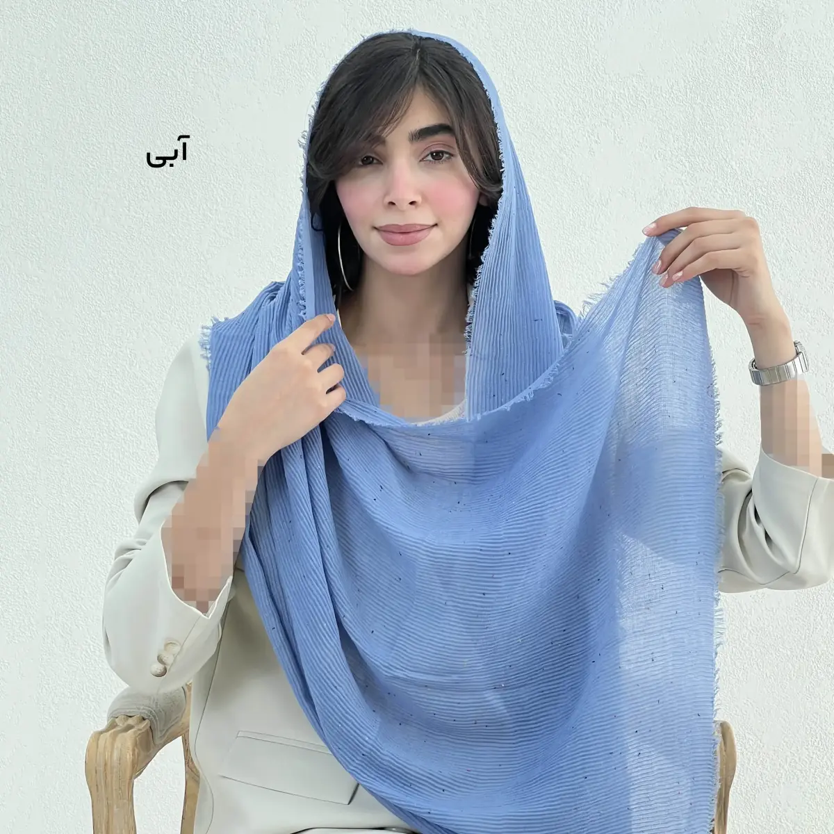 شال زنانه پلیسه دانه رنگی | آی بولک