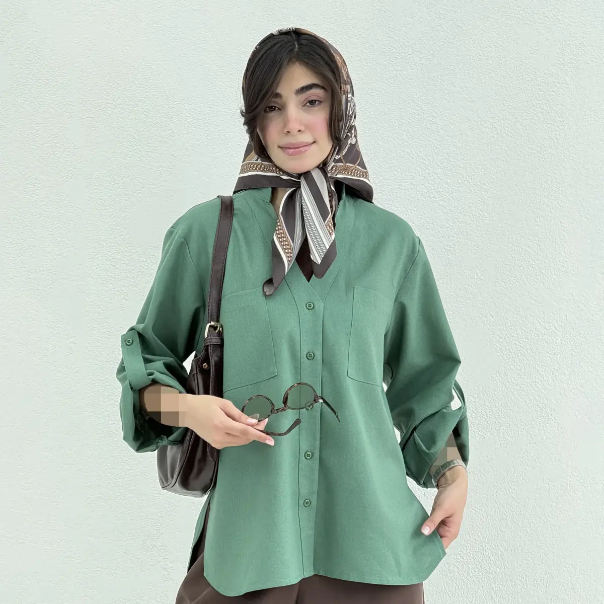 شومیز زنانه لینن دوجیب | آی بولک