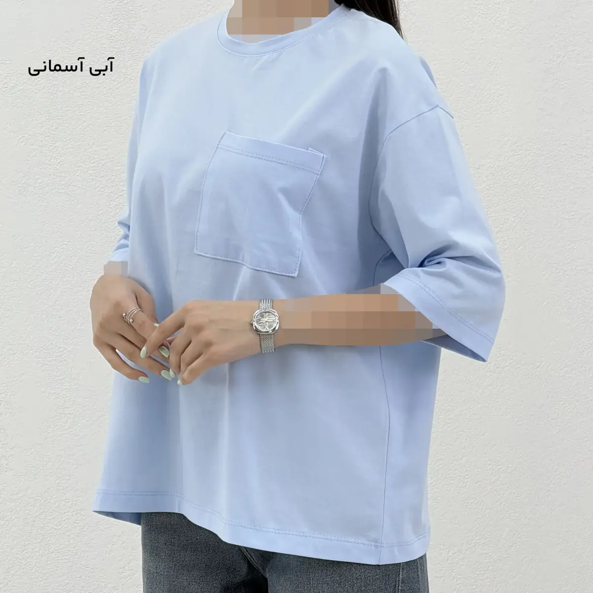تیشرت زنانه باکسی تک جیب | آی بولک