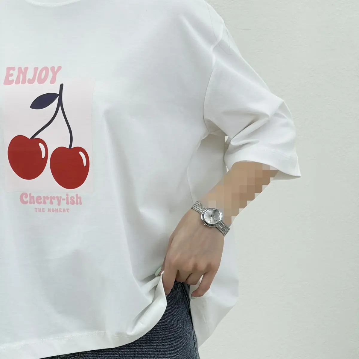 تیشرت زنانه باکسی cherry | آی بولک