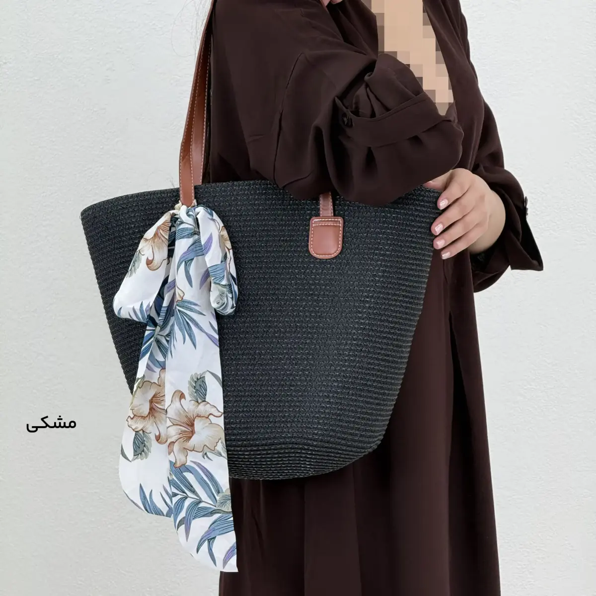 کیف زنانه دوشی حصیری بند چرمی | آی بولک