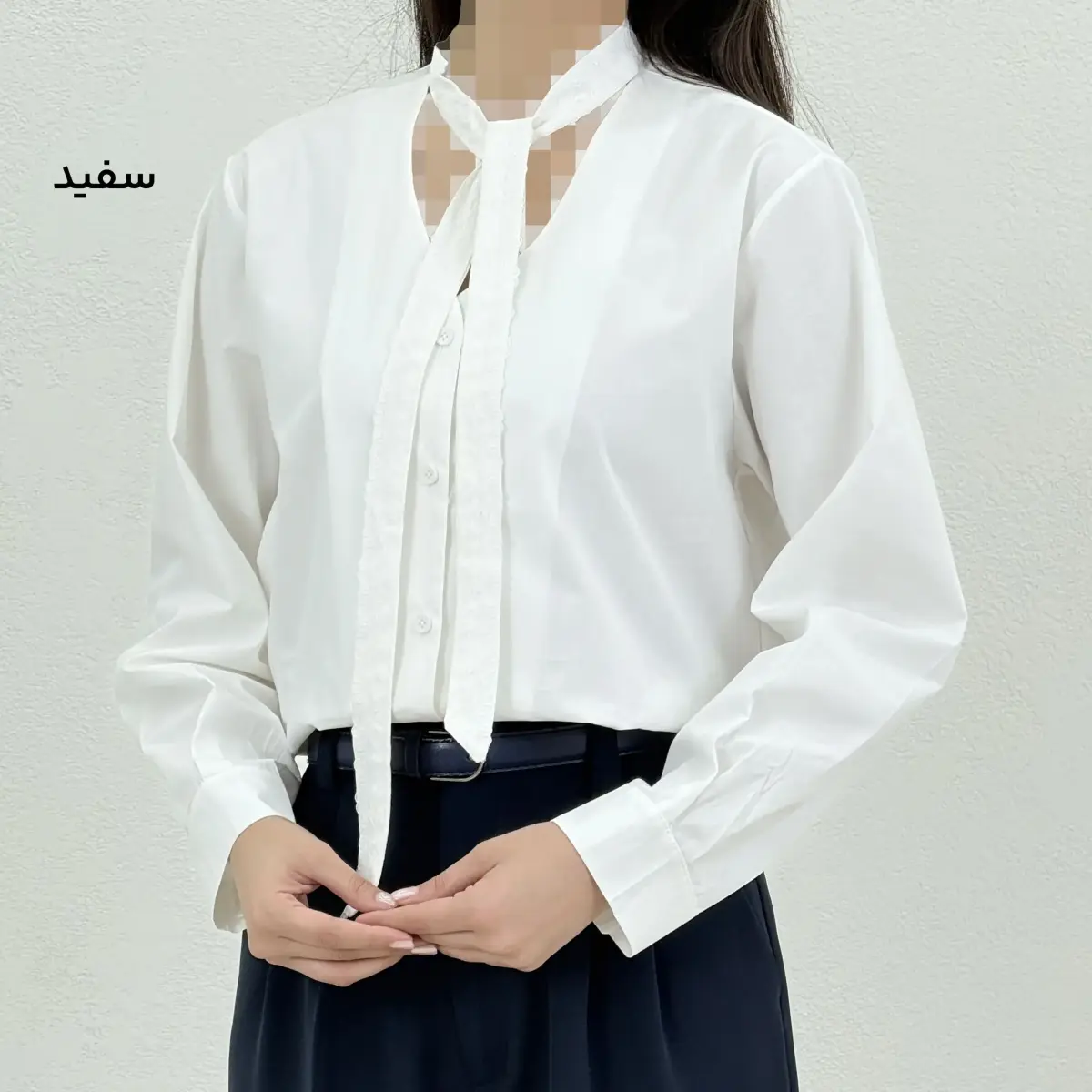 شومیز زنانه کتان نخ کرواتی | آی بولک