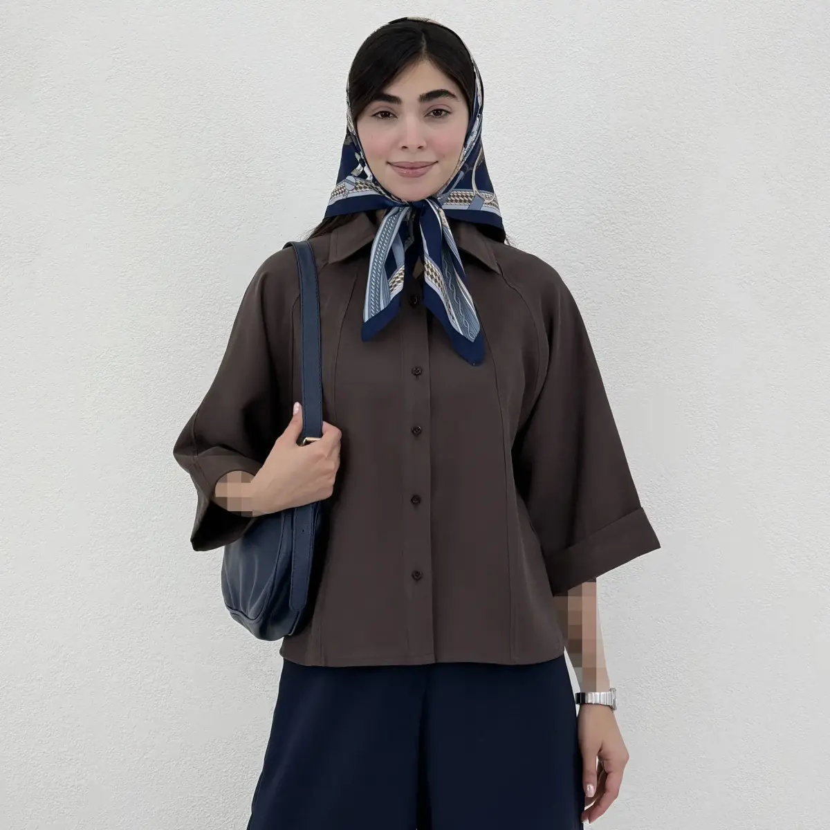 شومیز زنانه سیلک آستین دوبل | آی بولک