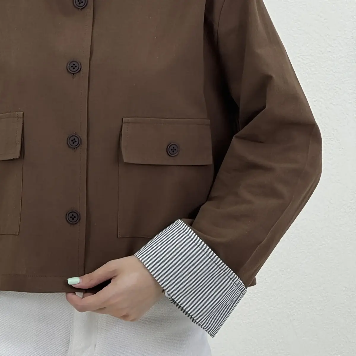 کت کراپ زنانه لینن آستین دوبل | آی بولک
