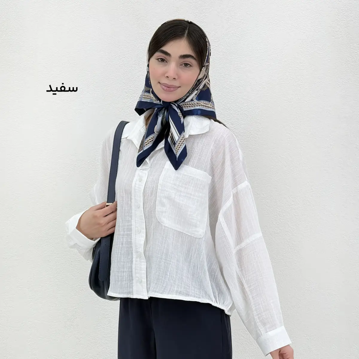 شومیز زنانه پری شیشه ای یقه مردانه | آی بولک