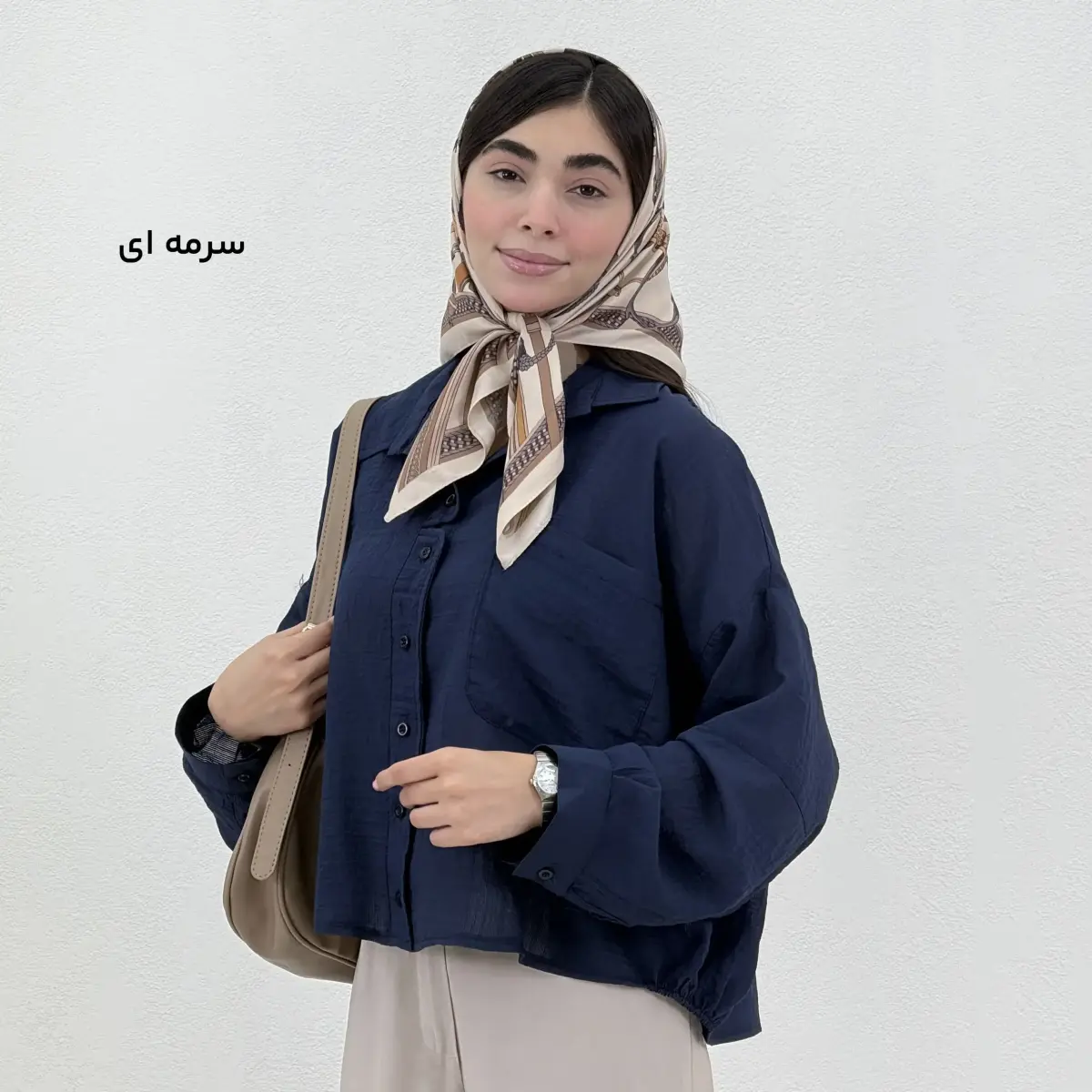 شومیز زنانه پری شیشه ای یقه مردانه | آی بولک