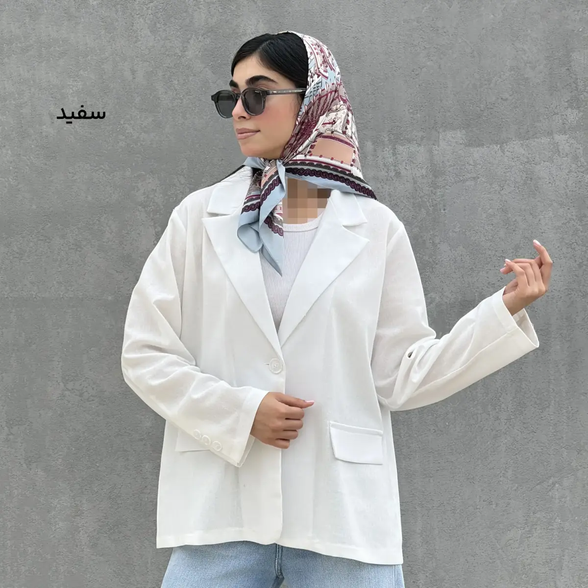 کت زنانه یقه انگلیسی لینن | آی بولک