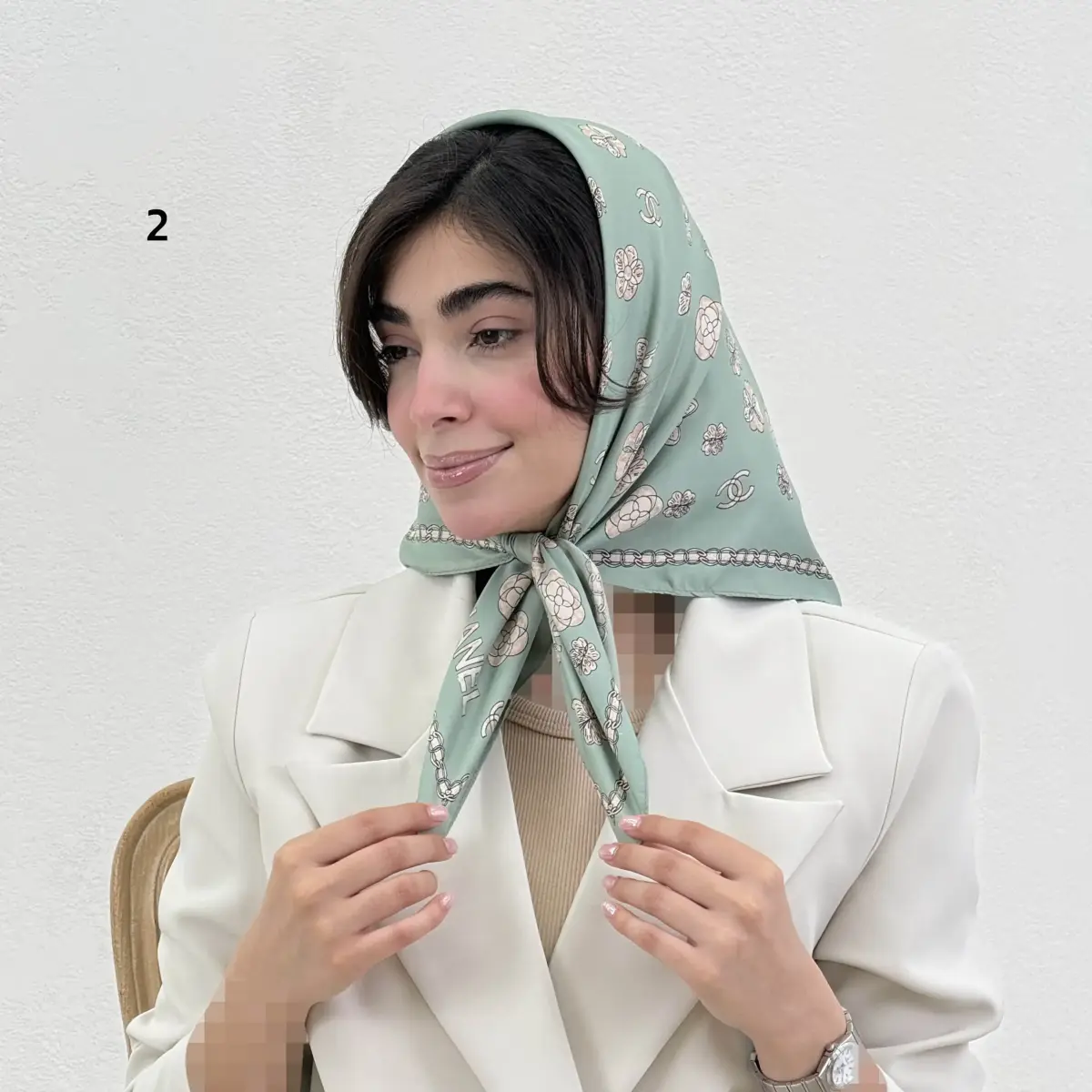مینی اسکارف زنانه تویل طرحدار | آی بولک