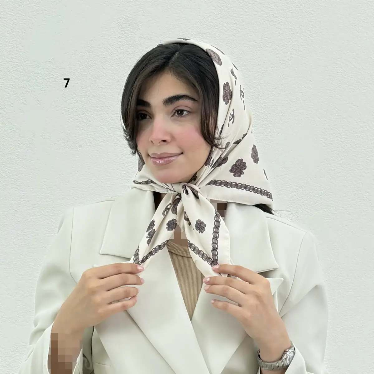 مینی اسکارف زنانه تویل طرحدار | آی بولک