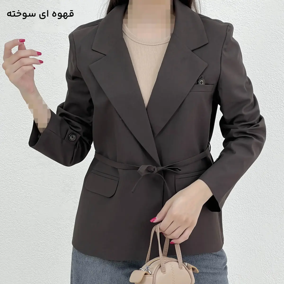 کت زنانه لینن کمربند دار کلاسیک | آی بولک