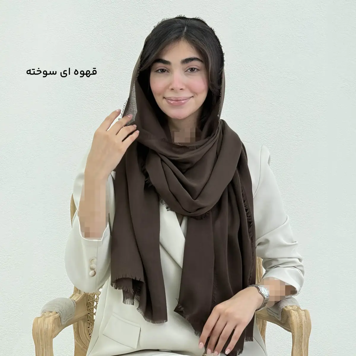 شال زنانه ساده دور ریش نخی | آی بولک