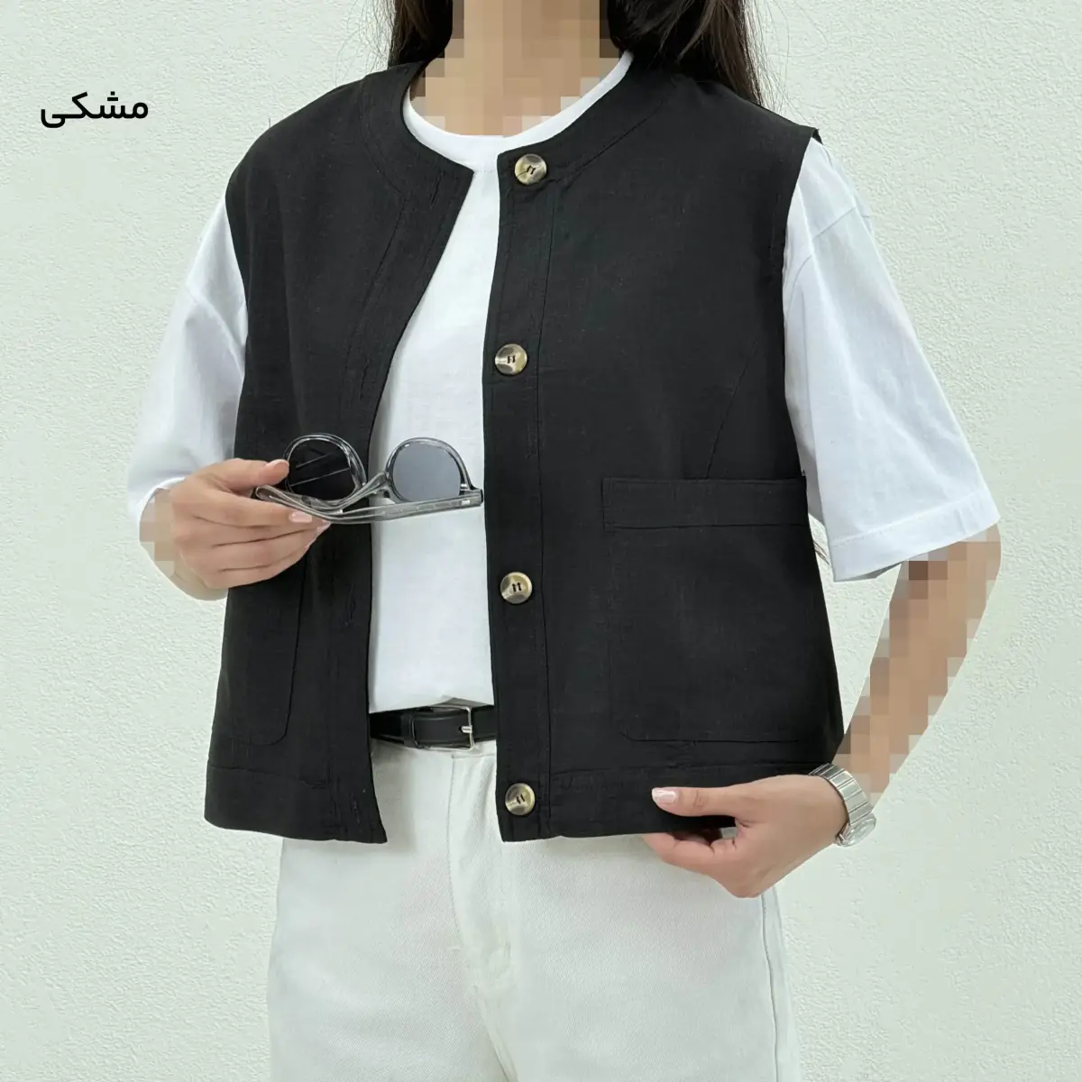 وست زنانه لینن جلو دکمه | آی بولک