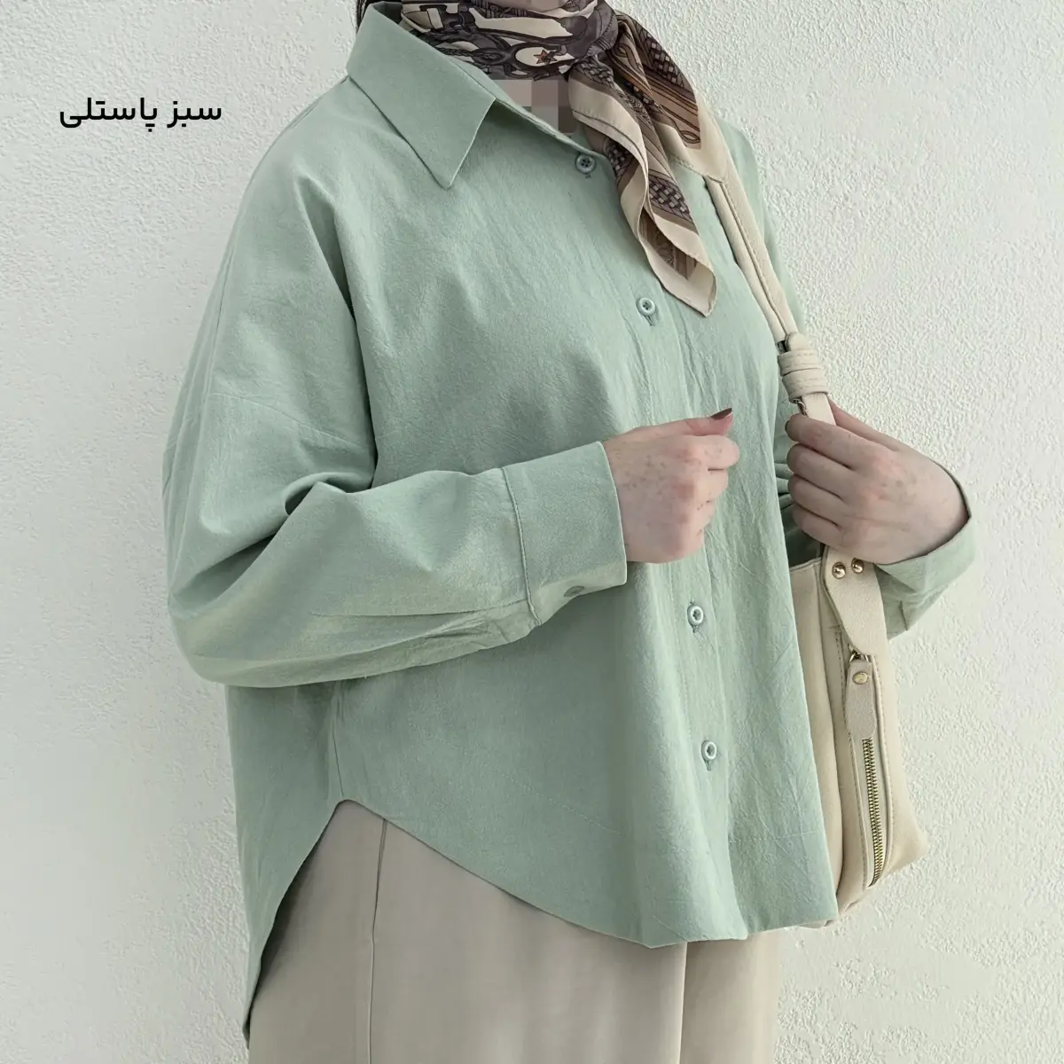 شومیز زنانه لینن پایین هلالی | آی بولک