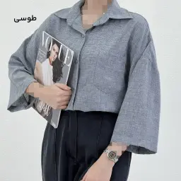 شومیز زنانه لینن یقه مردانه | آی بولک