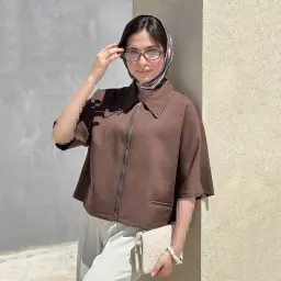 کت زنانه کرپ جلو زیپ | آی بولک