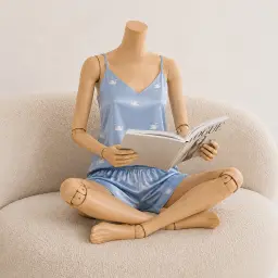 ست ساتن تاپ و شورتک راحتی زنانه | آی بولک