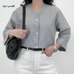 شومیز زنانه راه راه آستین دوبل | آی بولک
