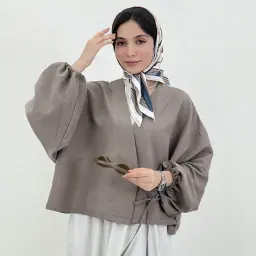 شومیز زنانه قواره دار سیلک بغل بندی | آی بولک