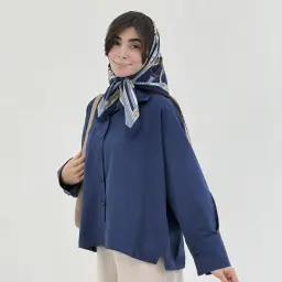 شومیز زنانه لینن قواره دار تک جیب | آی بولک