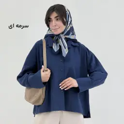 شومیز زنانه لینن قواره دار تک جیب | آی بولک