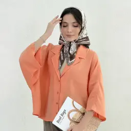 شومیز زنانه سیلک پری یقه انگلیسی | آی بولک