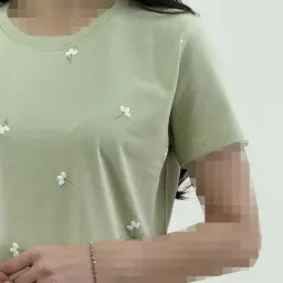 تیشرت زنانه نخ و پنبه طرح گل | آی بولک