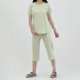 تیشرت زنانه نخ و پنبه طرح گل | آی بولک