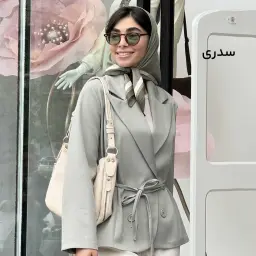 کت زنانه کرپ کمربند دار | آی بولک