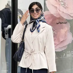 کت زنانه کرپ کمربند دار | آی بولک