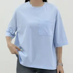 تیشرت زنانه باکسی تک جیب | آی بولک
