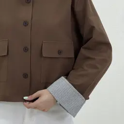 کت کراپ زنانه لینن آستین دوبل | آی بولک