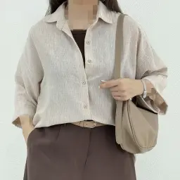 شومیز زنانه لینن زارا  آستین دوبل | آی بولک