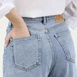 شلوار جین نیم بگ آبی متوسط | آی بولک