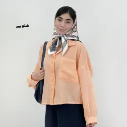 شومیز زنانه پری شیشه ای یقه مردانه | آی بولک
