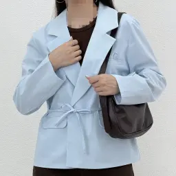 کت زنانه لینن کمربند دار کلاسیک | آی بولک